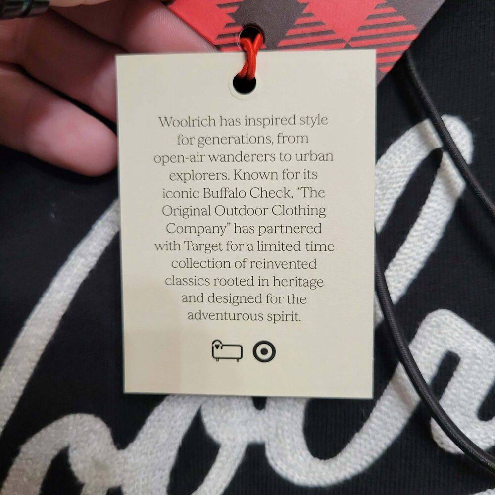 NWT Woolrich x Target Black Script Logo Pullover … - image 5